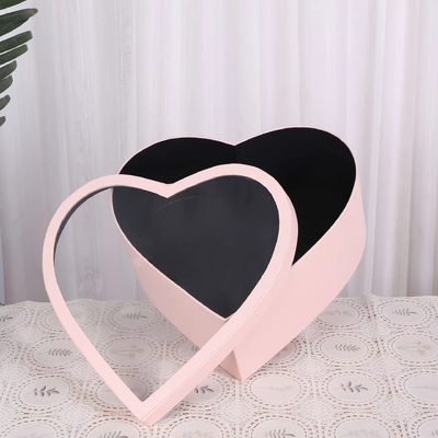 Rigid Luxury Heart Shape Flower Packaging Box For Valentines Day Gift