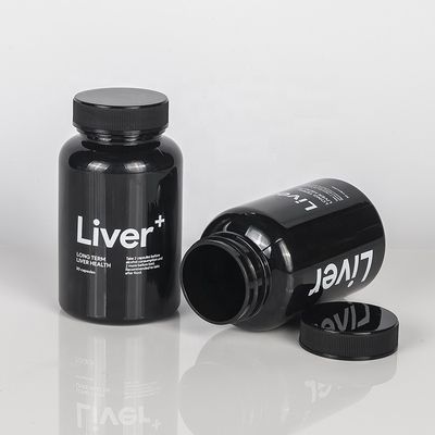 Wide Mouth Clear Blue Frosted Pill Supplement Capsules Empty Vitamin Plastic Bottle with Screw Cap Capsules Tablets PET Bottle