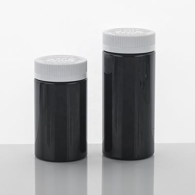 Promotion Plastic Capsule Medical Bottle 8oz Black Empty Plastic Pill Bottle Container with Tamper Proof Cap Sample Provide