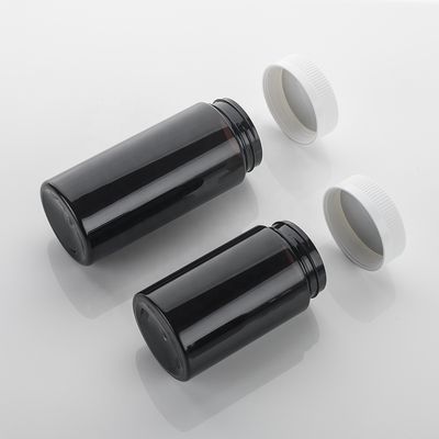 Promotion Plastic Capsule Medical Bottle 8oz Black Empty Plastic Pill Bottle Container with Tamper Proof Cap Sample Provide