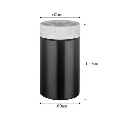 Promotion Plastic Capsule Medical Bottle 8oz Black Empty Plastic Pill Bottle Container with Tamper Proof Cap Sample Provide