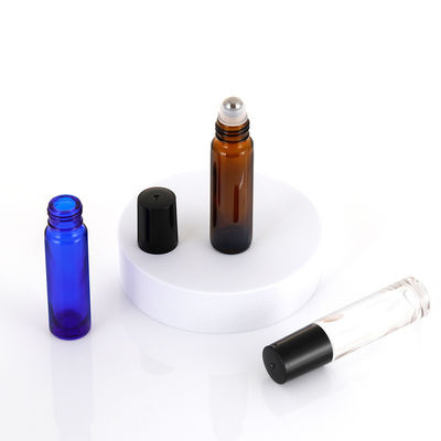 5ml 10ml 15ml Essential Oil Perfume Round Glass Amber Frosted Roll on Bottle with Roller Customized Colors and Free Sample